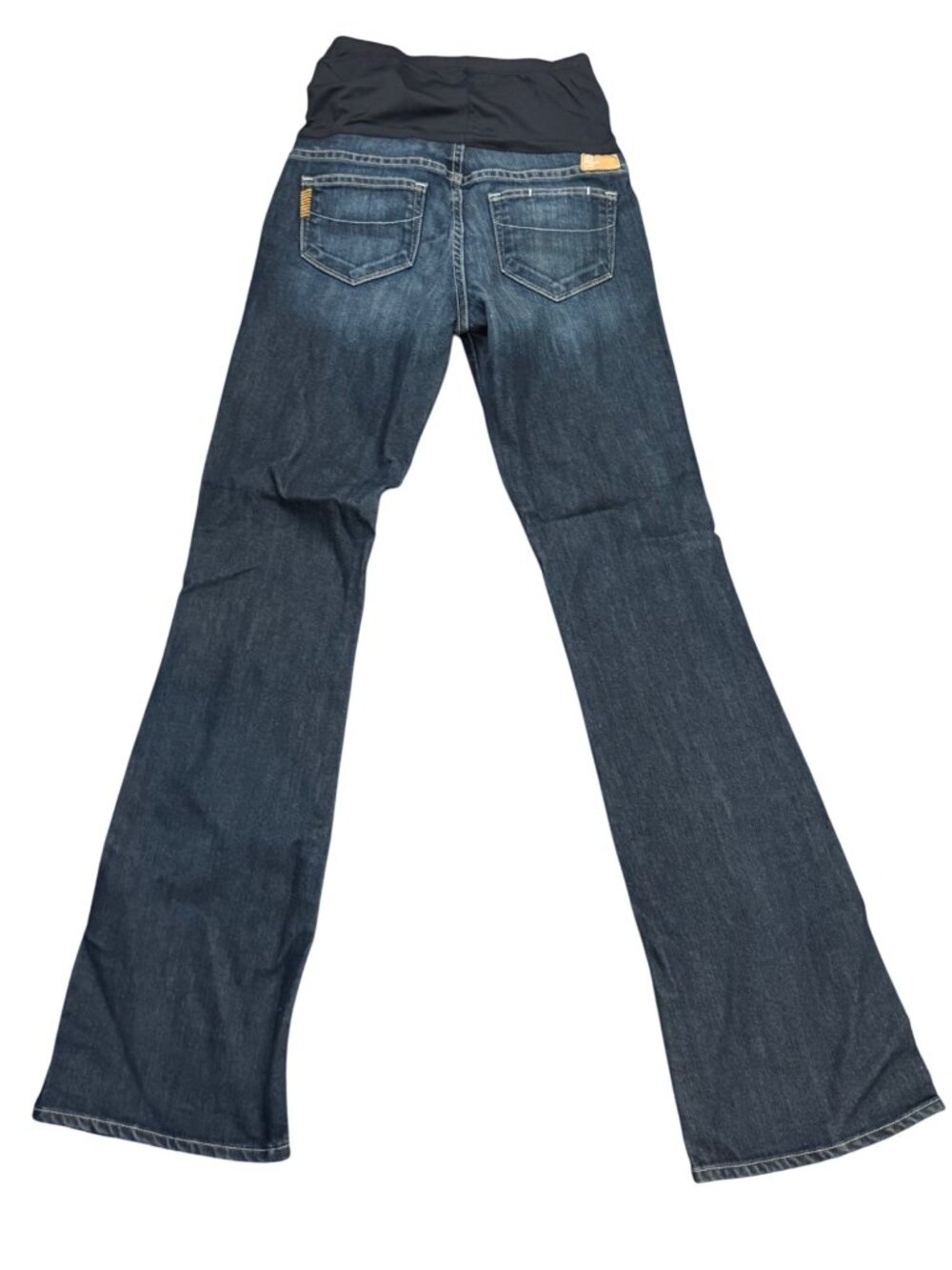 Paige Maternity Premium Denim Flare Jeans Size 26 Dark Wash Stretch Waistband